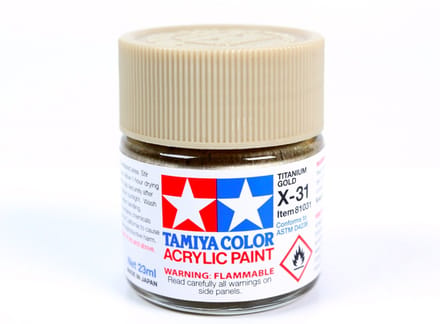 Tamiya Hobbyverf Acrylverf - X-31 Titanium Gold - Gloss - Acryl - 23ml Verf potje - 23 ml