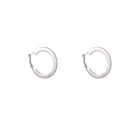 Go Dutch Label Oorringen Flat Hoop - 40mm Zilverkleurig