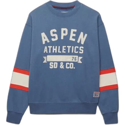 Superdry Aspen Athletics Preppy Ski Sweater Blue Grootte: 38