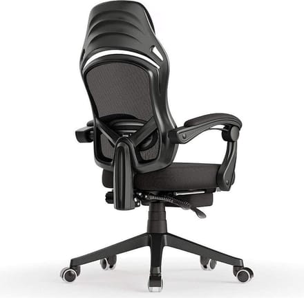 Ergonomic Swivel Home Office Chair with Waist Support and Reclining Function - Black - 59x53x118cm dimensions - Ideal for Computer and Gaming - Modern Decoration .