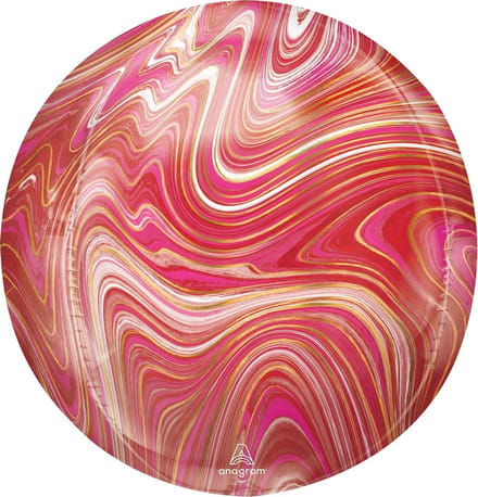 Amscan - Folieballon ORBZ Marble Red & Pink (45 cm)