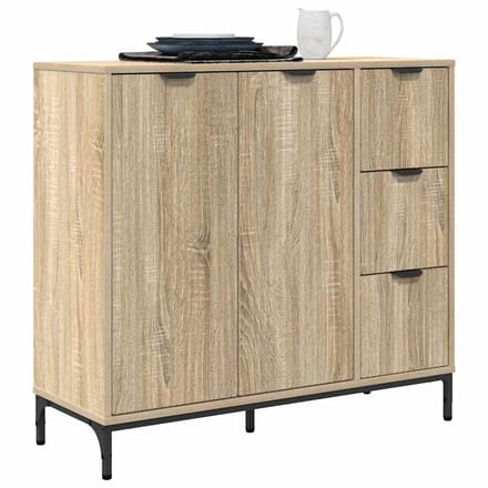 vidaXL - Dressoir - Sonoma - Eik - 89,5 - x - 33 - x - 82 - cm - Bewerkt - hout