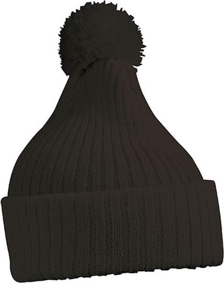 Myrtle Beach - Unisex Gebreide Muts met Pompom (Zwart)