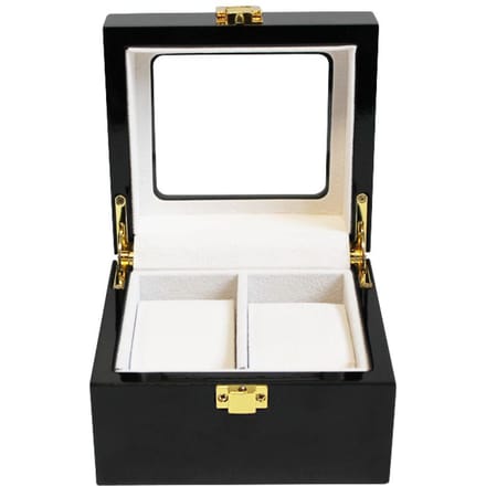 Luxe klassieke houten horlogebox voor 2 horloges | Zwart