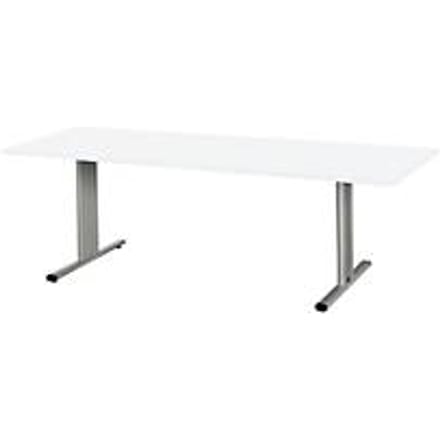 Schäfer Shop  Select Planova vergadertafel, rechthoekig, 2000 x 800 mm, wit, accentlijsten blank alu