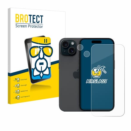 Screenprotector voor Apple iPhone 15 (Voor+Camera) Beschermglas transparant