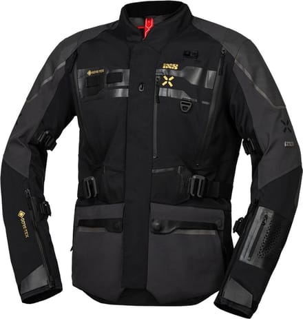 IXS Venture-GTX 1.0 Waterdichte Zwart Grijs Textiele Motorjas - Jas