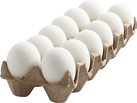 CC Plastic Eieren 6 cm Wit 12 stuks
