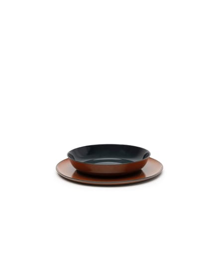Serax Anita Le Grelle Serveerschaal - M - 21 cm - Donkerblauw/Roest