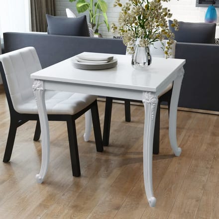 vidaXL - Eettafel - 80 - x - 80 - x - 76 - cm - hoogglans - wit