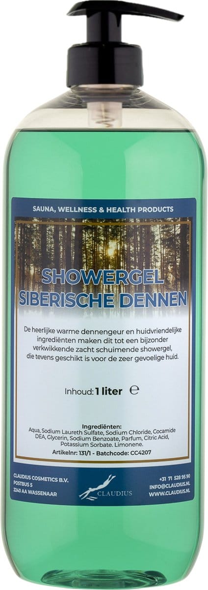 Douchegel Siberische Dennen 1 liter - met gratis pomp - Showergel