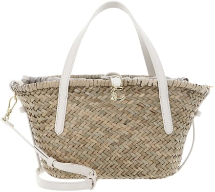 COCCINELLE handtas schoudertas C-Me Summer Straw Handbag Natural / Pearl beige