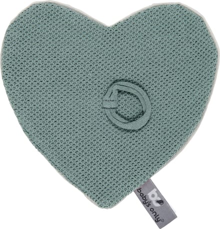 Baby's Only Gebreid speendoekje - Speenknuffel hartje Classic - Stonegreen