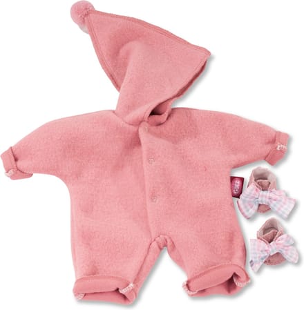 Götz poppenkleding babypop van 30-33cm roze boxpakje met puntmuts