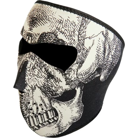Motorfiets bivakmuts Zan Headgear full face glow-in-the-dark skull