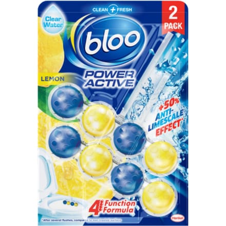 Bloo Power Actieve Citroen Toiletverfrisser - 2-pak