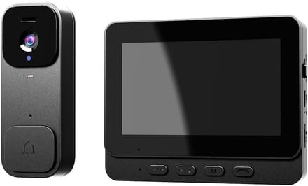 Draadloze Videodeurbel met 4.3 Inch Binnenmonitor - Slimme Intercom Zonder Boren