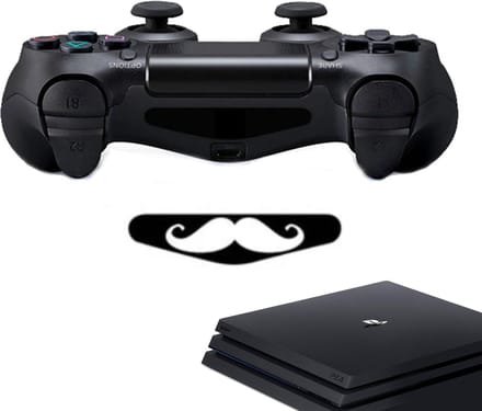 Gadgetpoint - Controller Stickers voor PS4, PlayStation 4 - Performance Gaming Skin - Bescherming Accessoires - Mustache - Snor