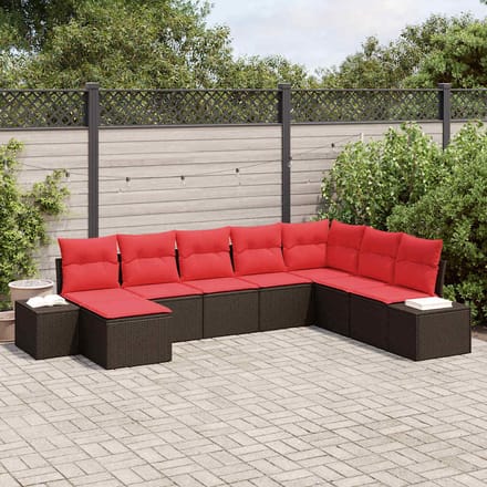 vidaXL Tuin Sofa Set 8 st Bruin poly rattan
