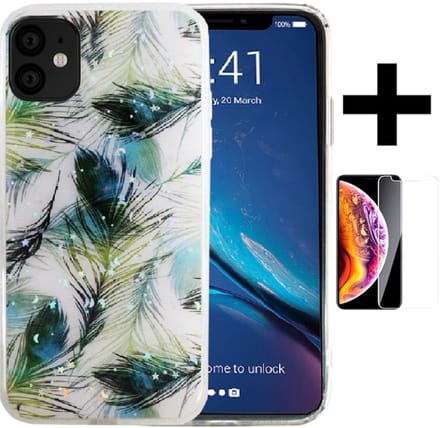Hoesje Geschikt voor Apple iPhone 12 mini silicone/iphone 12 mini/ TPU back cover print + Gratis screenprotector (3)
