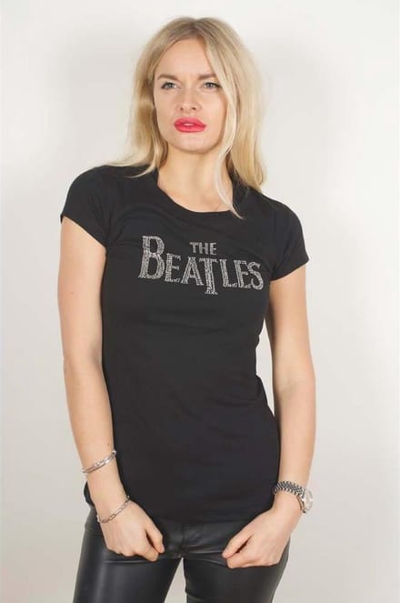 The Beatles - Drop T Logo Dames T-shirt - S - Zwart