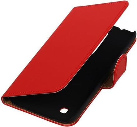 Rood Effen booktype cover hoesje voor LG K7