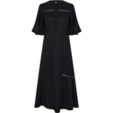 Boss Dames Dileina Maxi Crew Neck Skater Jurk (Zwart)