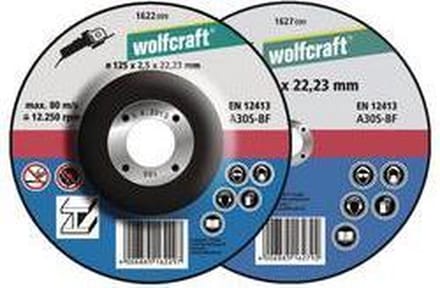 Wolfcraft 1622300 Doorslijpschijf gebogen 125 mm 5 stuk(s) Metaal