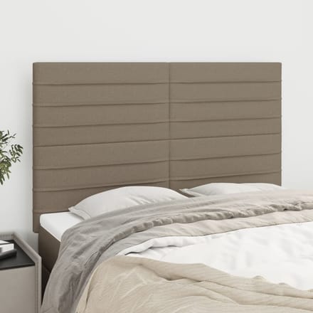 vidaXL - Hoofdbord - taupe - 144x5x118/128 - cm - Stof