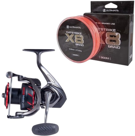 Ultimate Cat-Spin II Meerval Spinmolen 6000 + Catstrike X8 Braid 0.45mm Combo - Roofvis Set