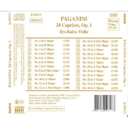 Ilya Kaler - Paganini: 24 Caprices (CD)