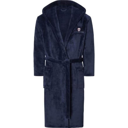 Jan Vanderstorm herren Fleece Badjas - 80/82 - donkerblauw - Plus Size