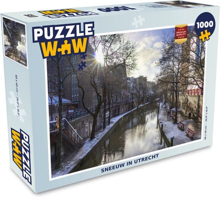 Puzzel Utrecht - Sneeuw - Water - Legpuzzel - Puzzel 1000 stukjes volwassenen