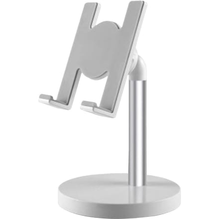 Opvouwbare Aluminiumlegering Telefoonstandaard voor Bureau / Bed Compatibel met Mobiele Telefoon en Tablet Kleiner Standard Silver white