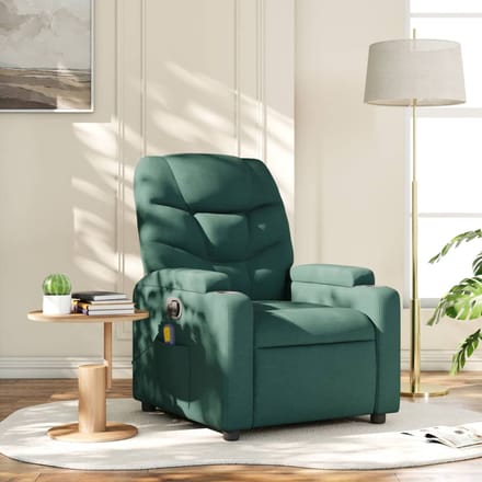 vidaXL - Massagestoel - met - donkergroene - stof