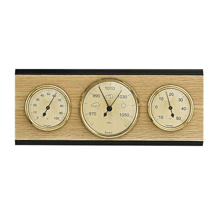 SELVA weerstation met hygrometer, barometer en thermometer, 110 x 270 mm, made in Germany