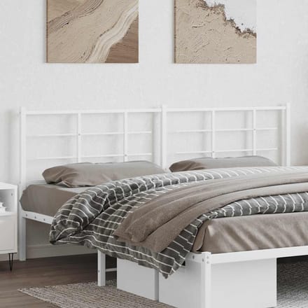 vidaXL - Vervangend - hoofdbord - 200 - cm - metaal - wit