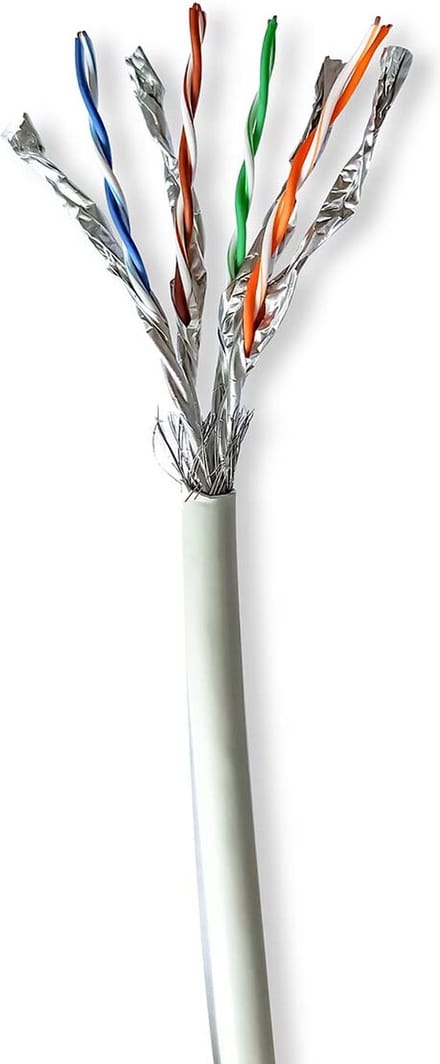 Nedis Netwerk Kabel Rol - CAT7 - Solid - S/FTP - Koper - 50.0 m - Binnenshuis - Rond - LSZH - Grijs - Trekdoos