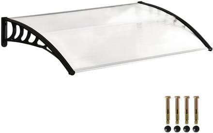 Deurluifel 90x150 cm – Polycarbonaat Voordeur Luifel – Bescherming tegen Regen & Zon – Wit