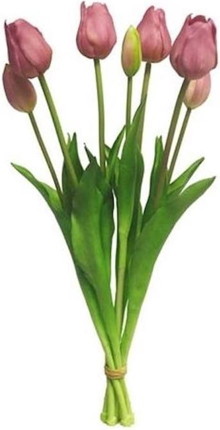 Tulpen Kunstbloemen - Bos met 7 stuks - Roze