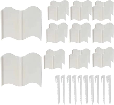 Tuinrand Randafwerking - Bloembed Scheiding - Landschap Creëren - Weerbestendig ABS - 20 Stuks - Wit