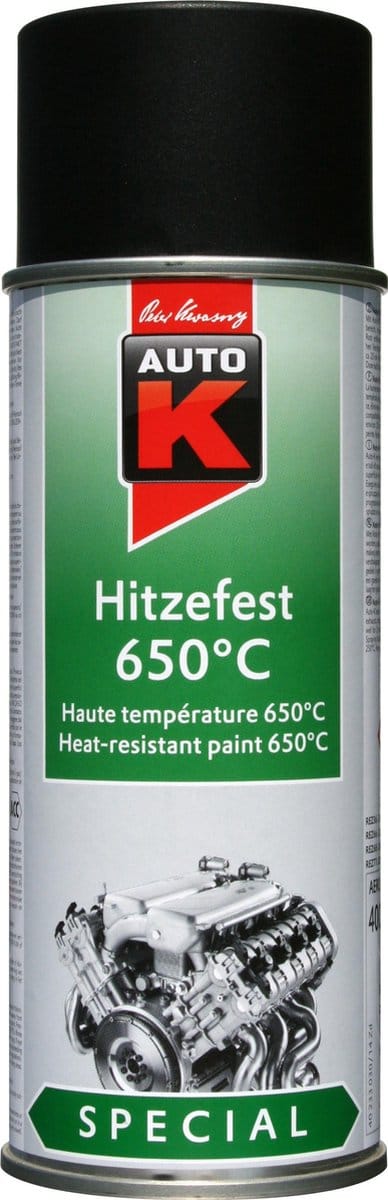 AUTO-K Hittebestendige Lak tot 650ºC in 400ml Spuitbus ZWART