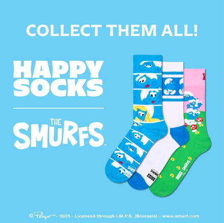 Happy Socks - The Smurfs - Set van 3 paar - Smurfensokken - MT 41-46