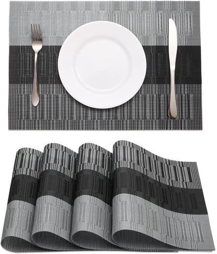 Set van 4 Hittendige en Wasbare Placemats voor Eettafel - Non-Slip Geweven Tafelmatten Keuken
