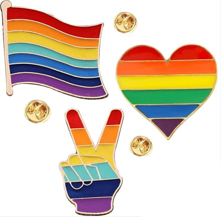 Scoby - Pride Pins - LGBTQ+ - Broches - Rainbow Colors - 3 Stuks - Regenboog