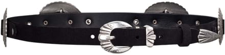 b.belt Leren riem Pansy Belt W75 Black zwart