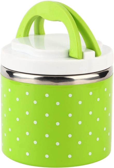 Voedselcontainer RVS - Thermos Lunchbox - Warm Eten - Veiligheidsgespen - 630ml - Groen