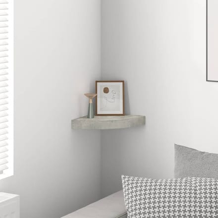 vidaXL - Hoekwandschap - 25x25x3,8 - cm - MDF - betongrijs