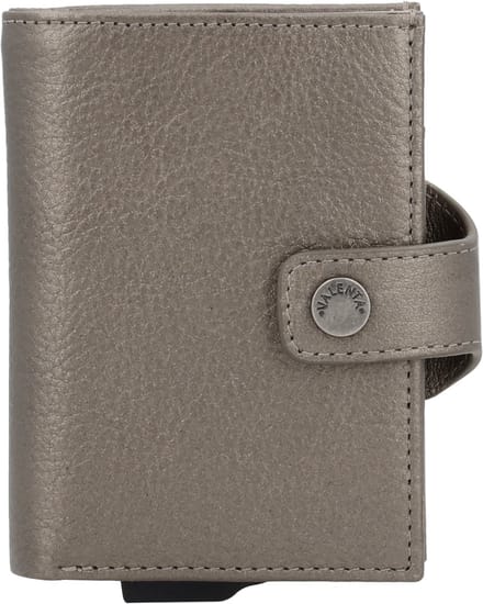 Valenta - Echt Leren Portemonnee - Pasjeshouder Uitschuifbaar - Brons Metallic - max 12 pasjes, briefgeld en muntgeld - RFID NFC - incl. Luxe Cadeaubox