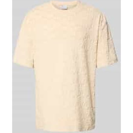 T-shirt in all-over look met ronde hals